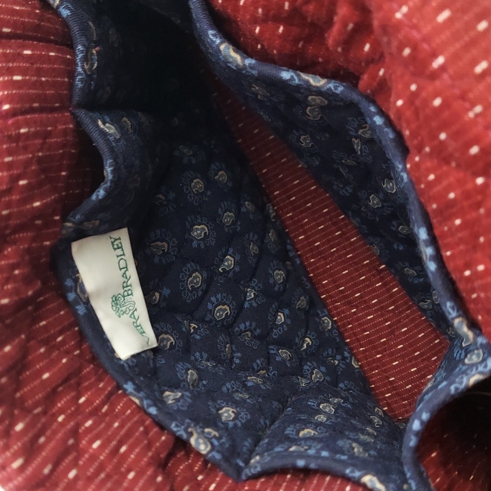 Vintage Vera Bradley Classic Navy Autumn Leaves and Paisley Quilted Shoulder Bag - Picture 7 of 10
